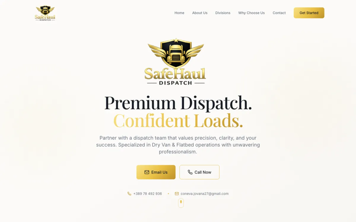 Слика од екранот: Safe Haul Dispatch