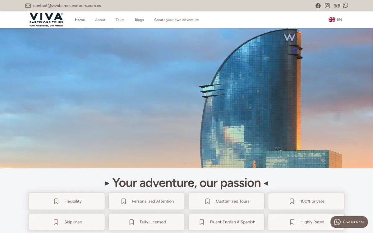 Слика од екранот: Viva Barcelona Tours
